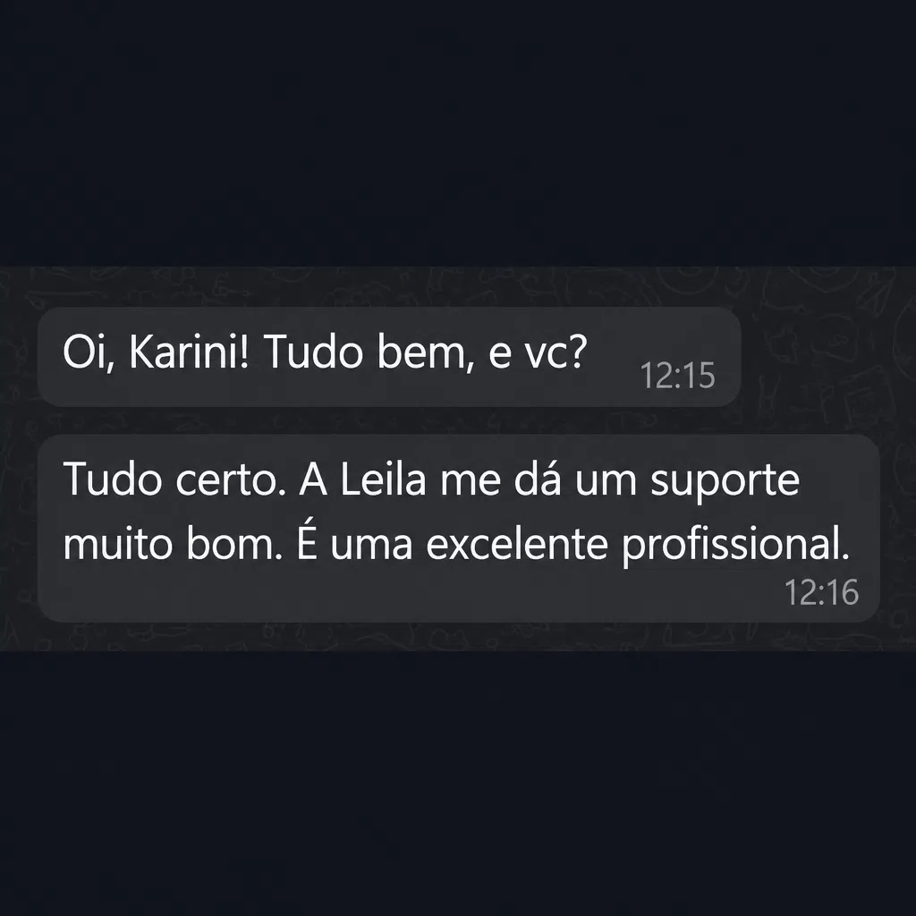 Captura de tela com elogio de cliente ao suporte e atendimento humanizado da Digital Manager Guru - [044]