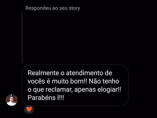 Captura de tela com elogio de cliente ao suporte e atendimento humanizado da Digital Manager Guru 
