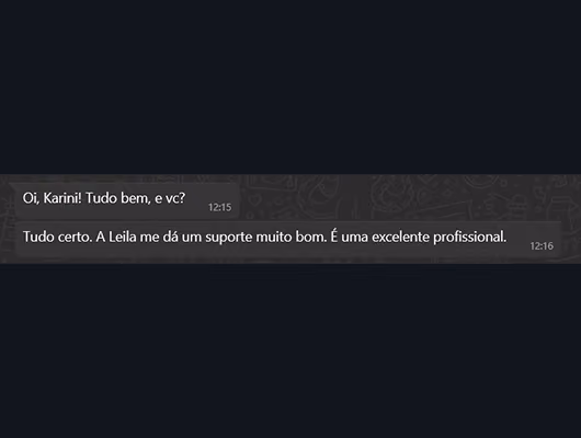 Captura de tela com elogio de cliente ao suporte e atendimento humanizado da Digital Manager Guru 