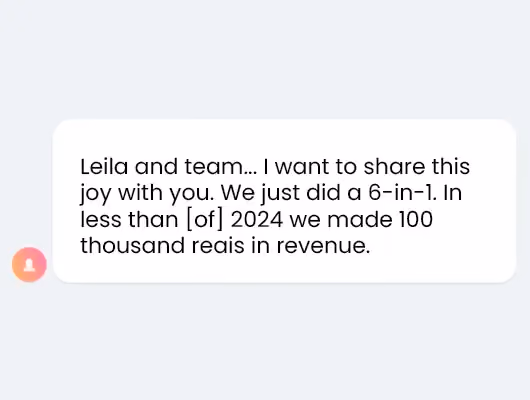 Screenshot of a customer message praising Digital Manager Guru’s platform and support.