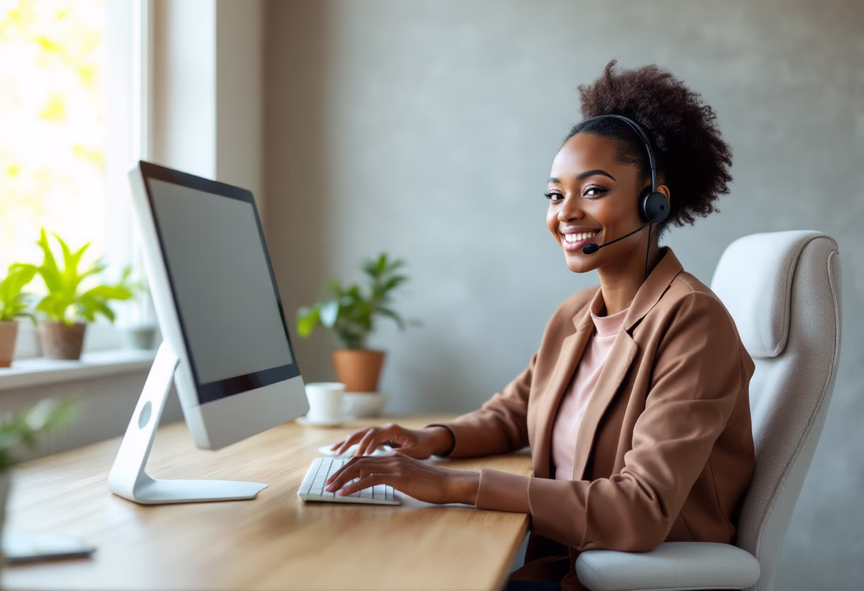 image of an individual providing support assistance for a productivity tools business