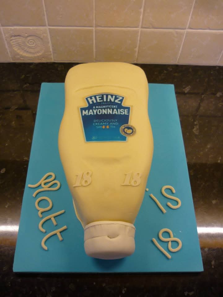 Mayonnaise Bottle Cake for Matt's 18th