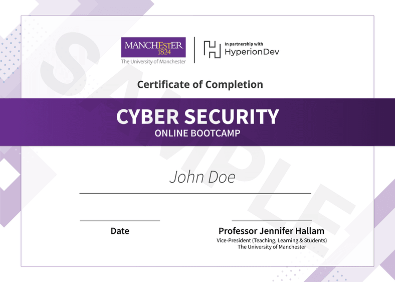 Certificate for the bootcamp