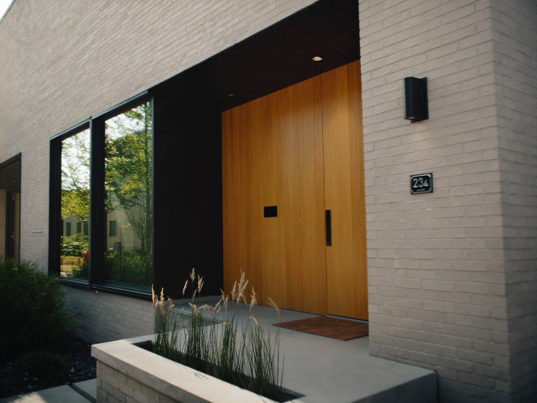 Front entry detail of a finished build