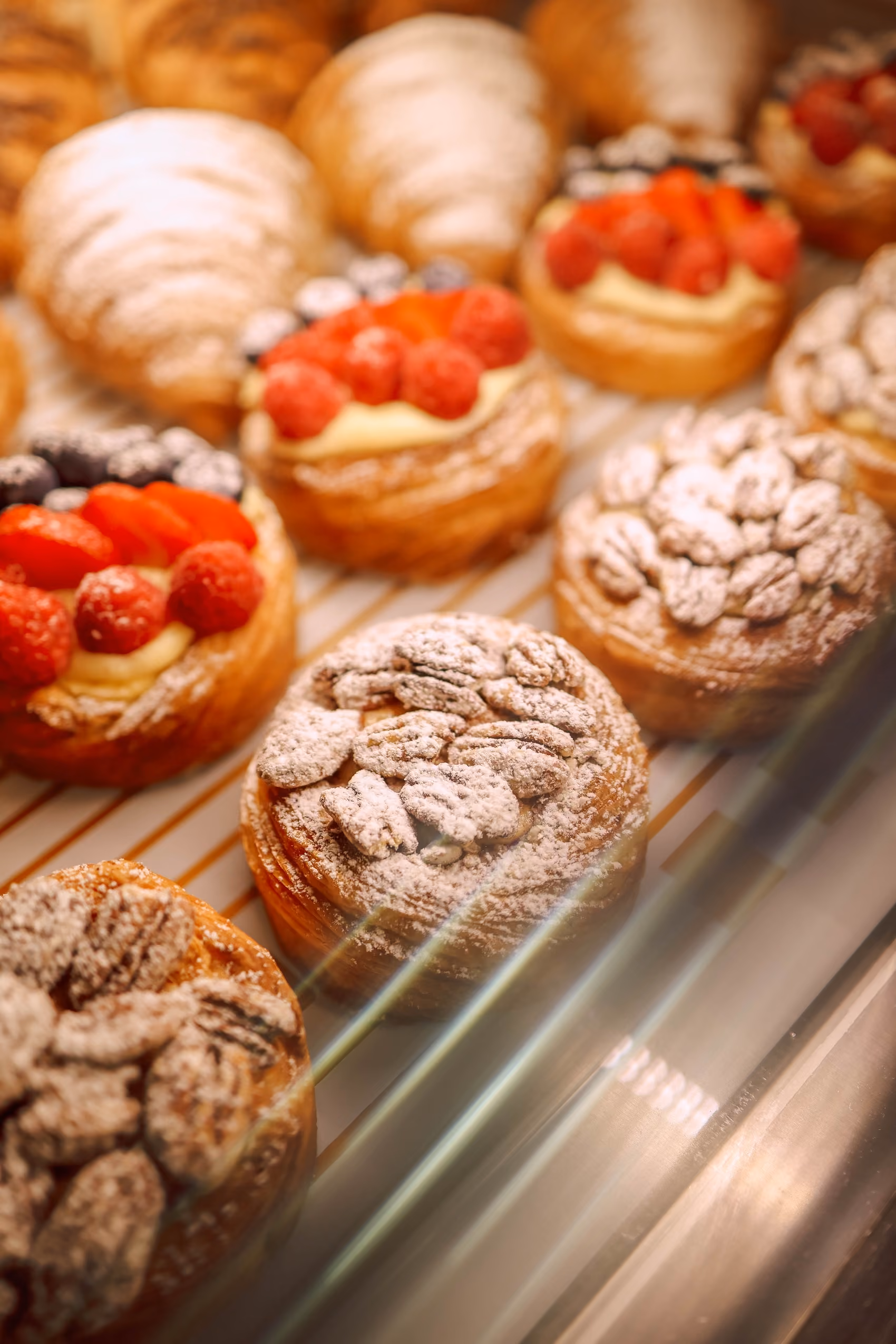 A pastry case at a Main Street bakery in Deer Park.