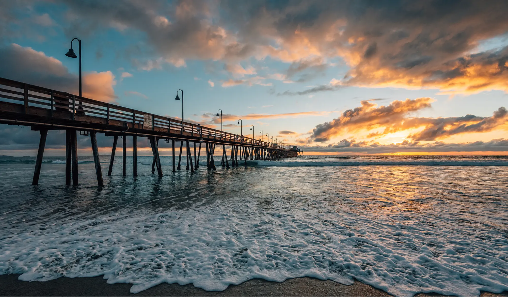 Imperial Beach during sunset.