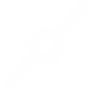 White diagonal bar with a circular cutout in the center on a transparent background.