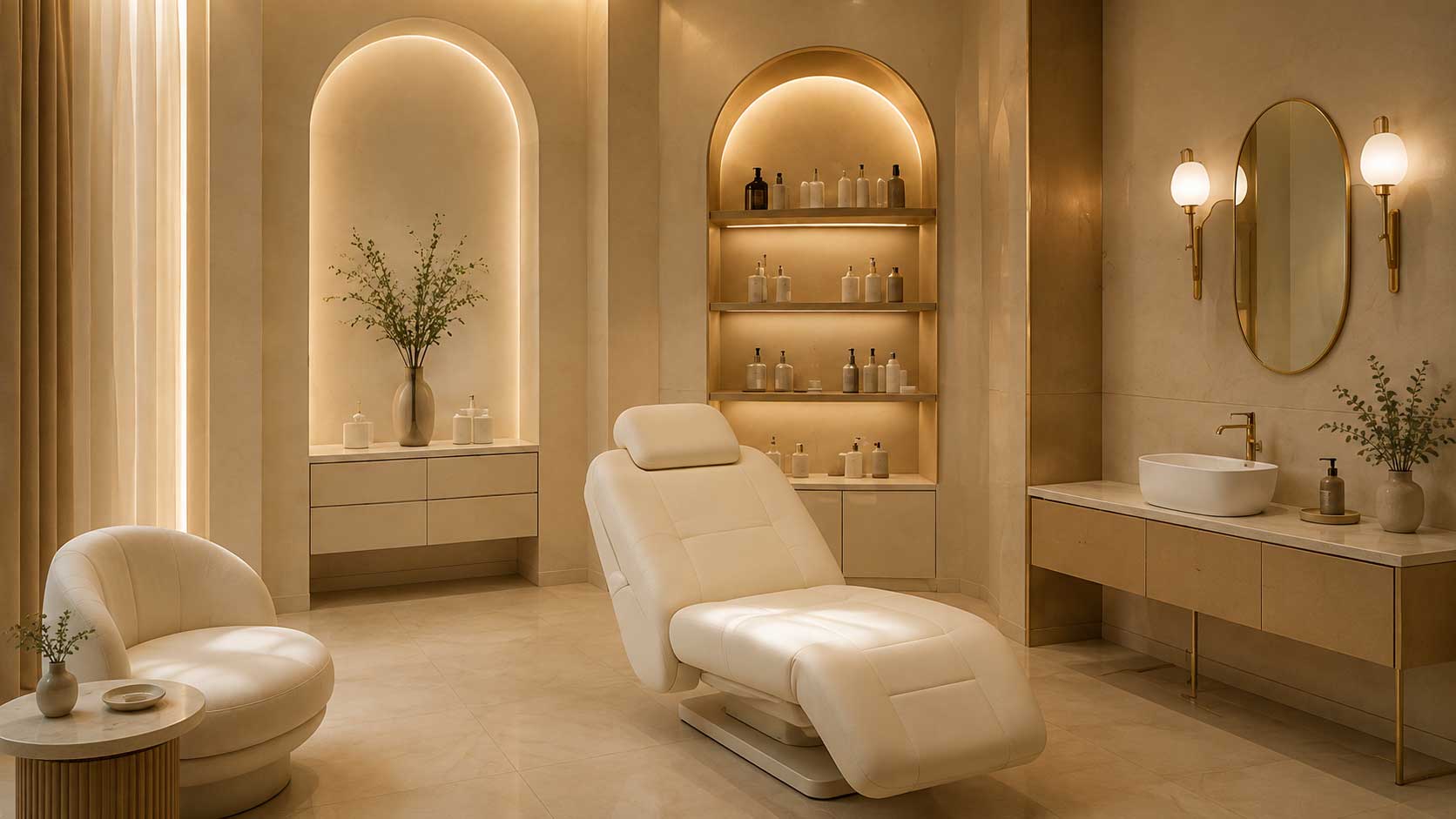 Suite 501A facial regenerative treatment room at Reverse Plus Aesthetics
