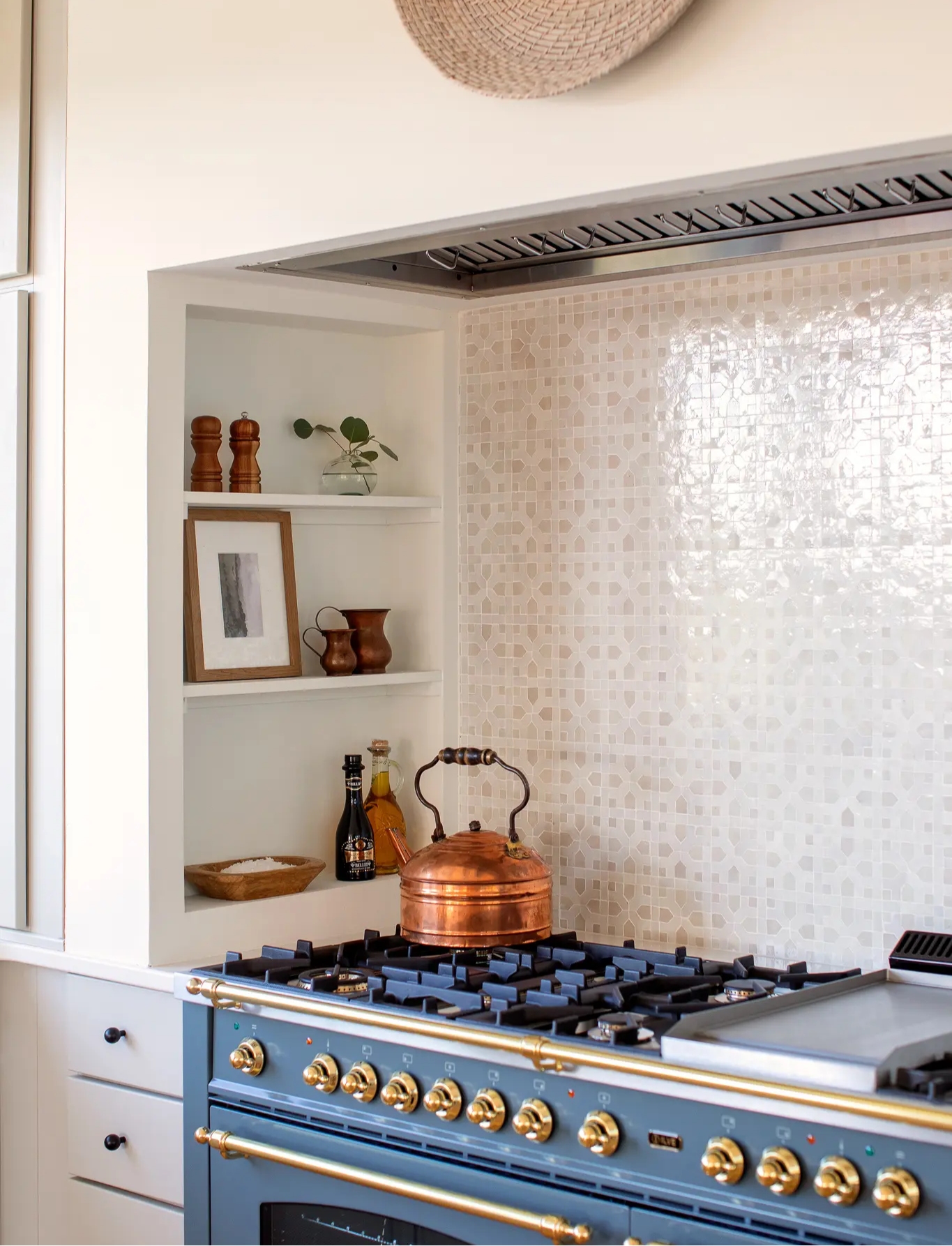 Kitchen Stove Area with ornate tile design
