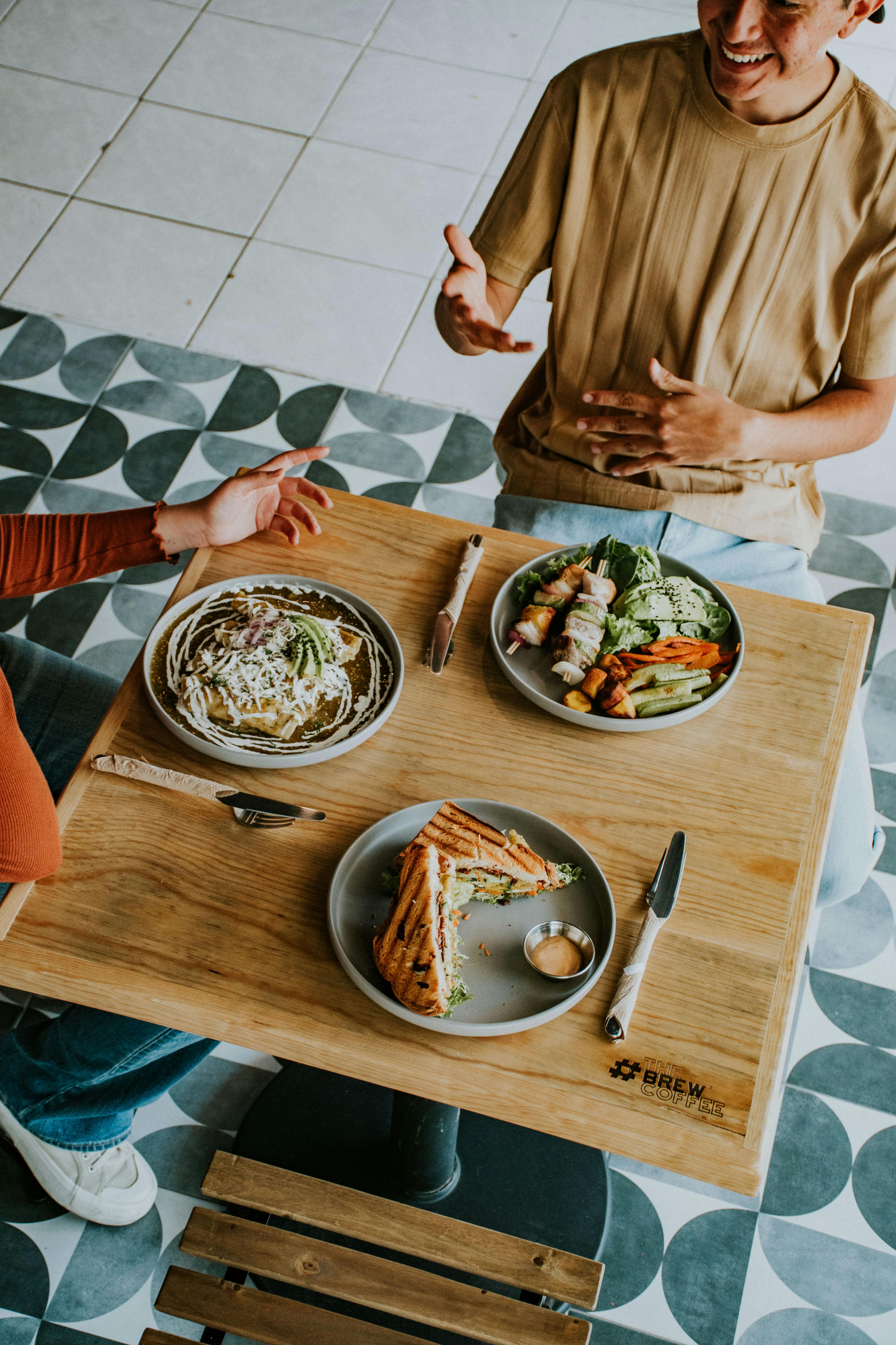 Eating salad stock image