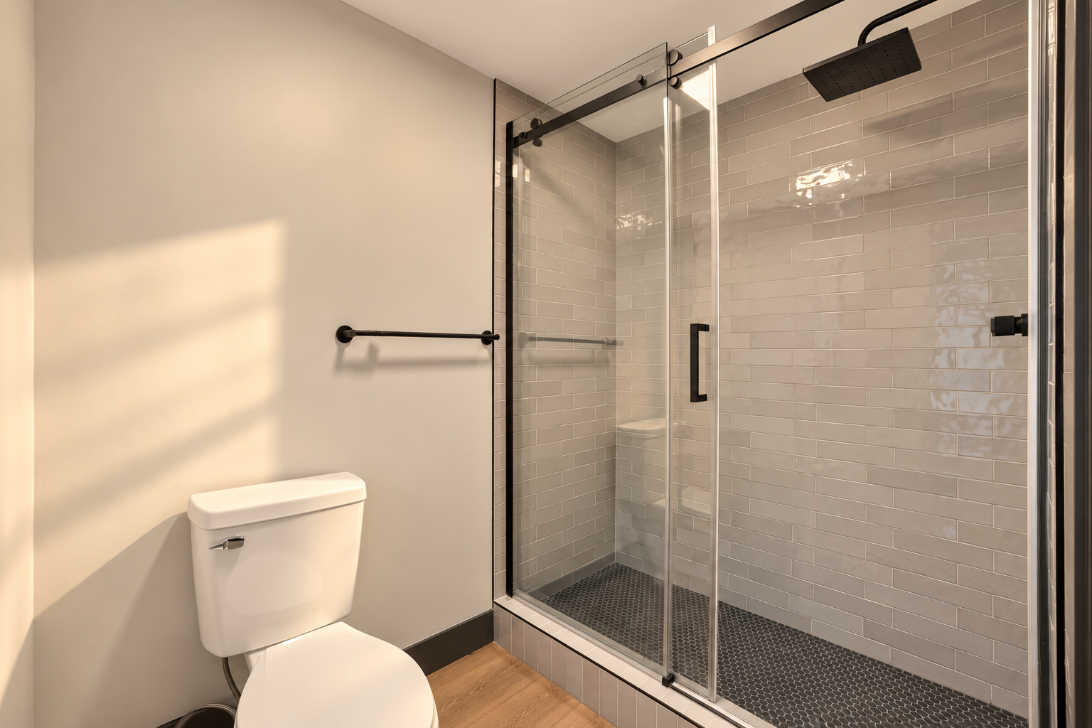 Bathroom with white cabinets