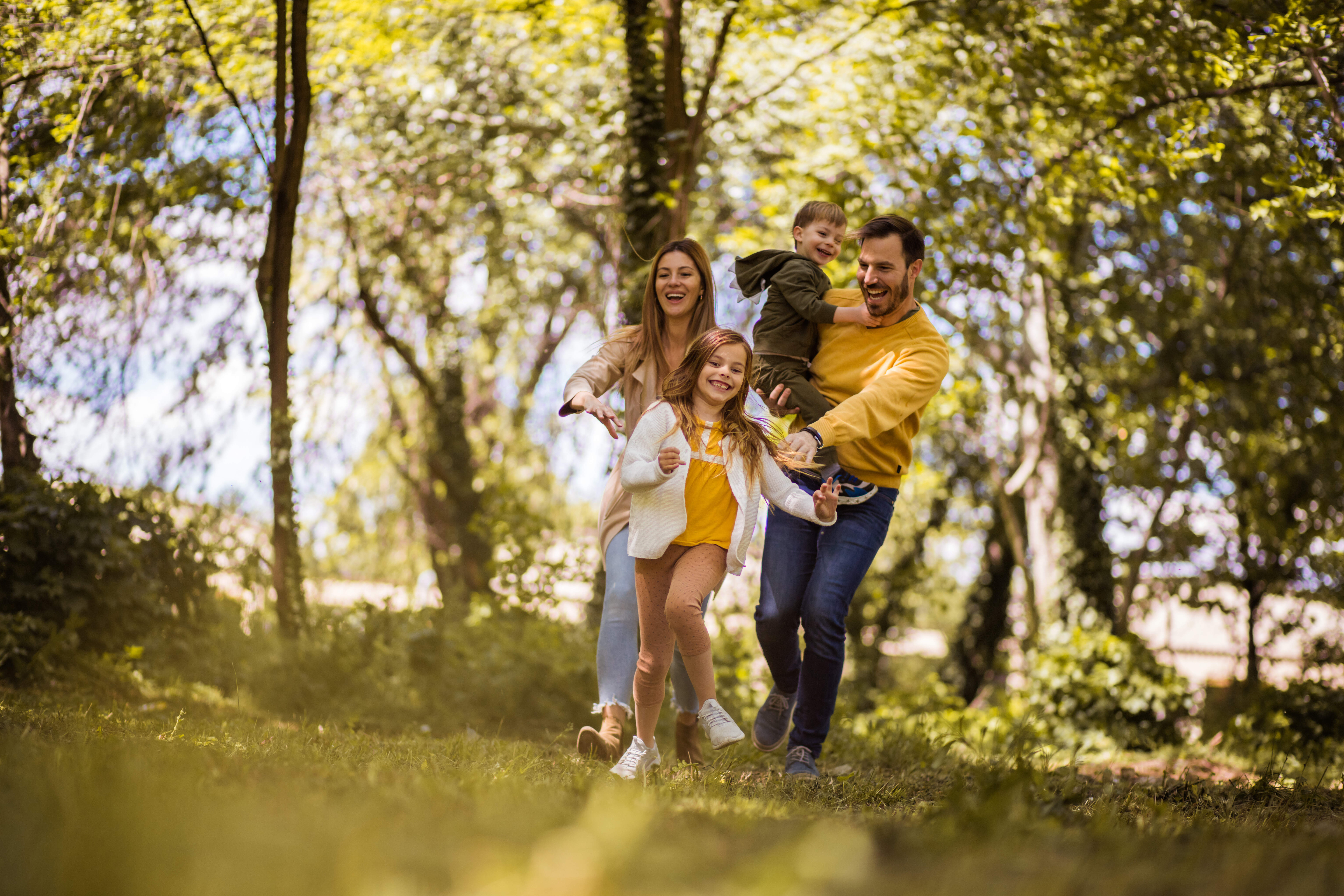 People outside stock image