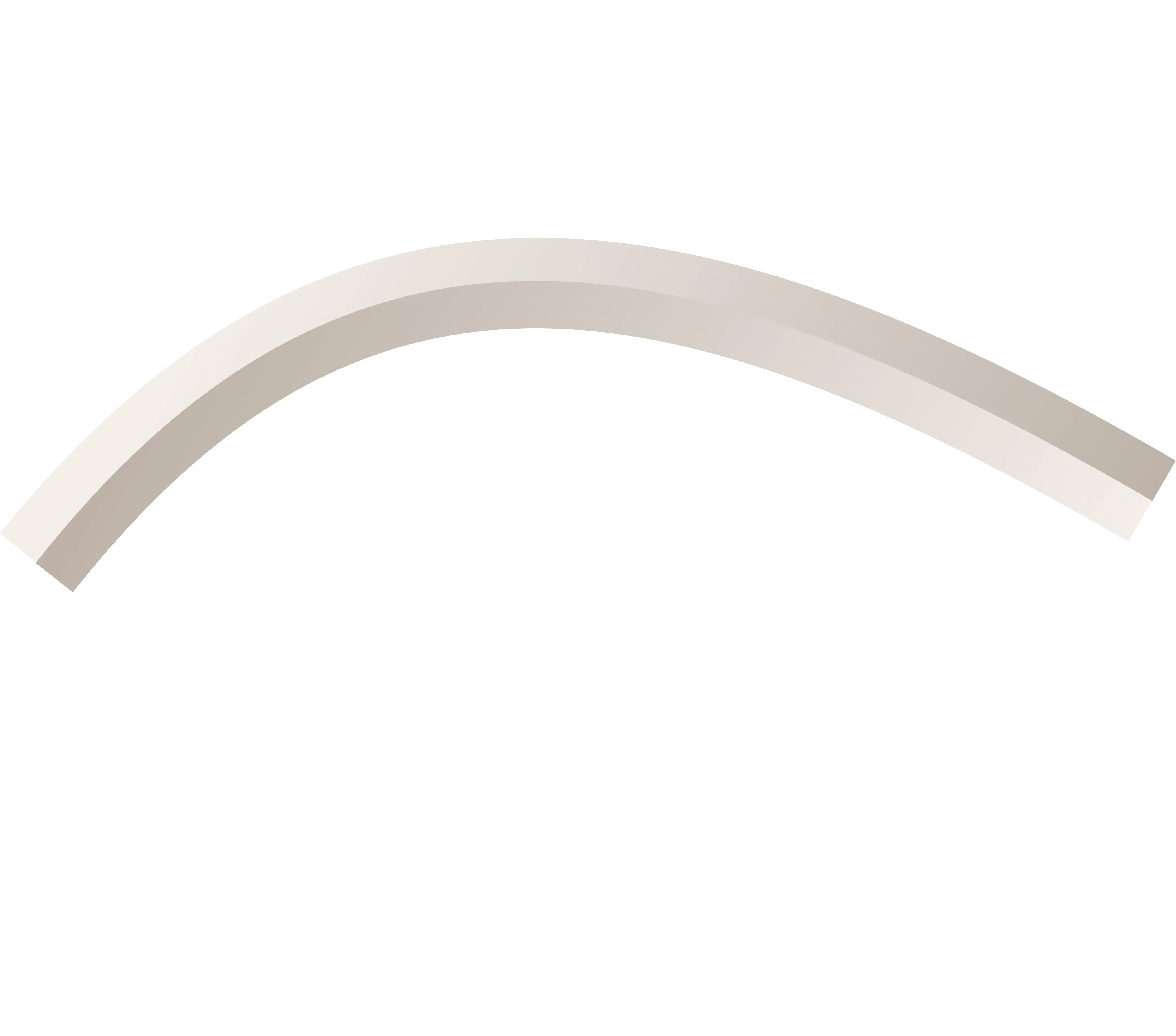 Curved beige architectural structure with smooth lines against a black background.