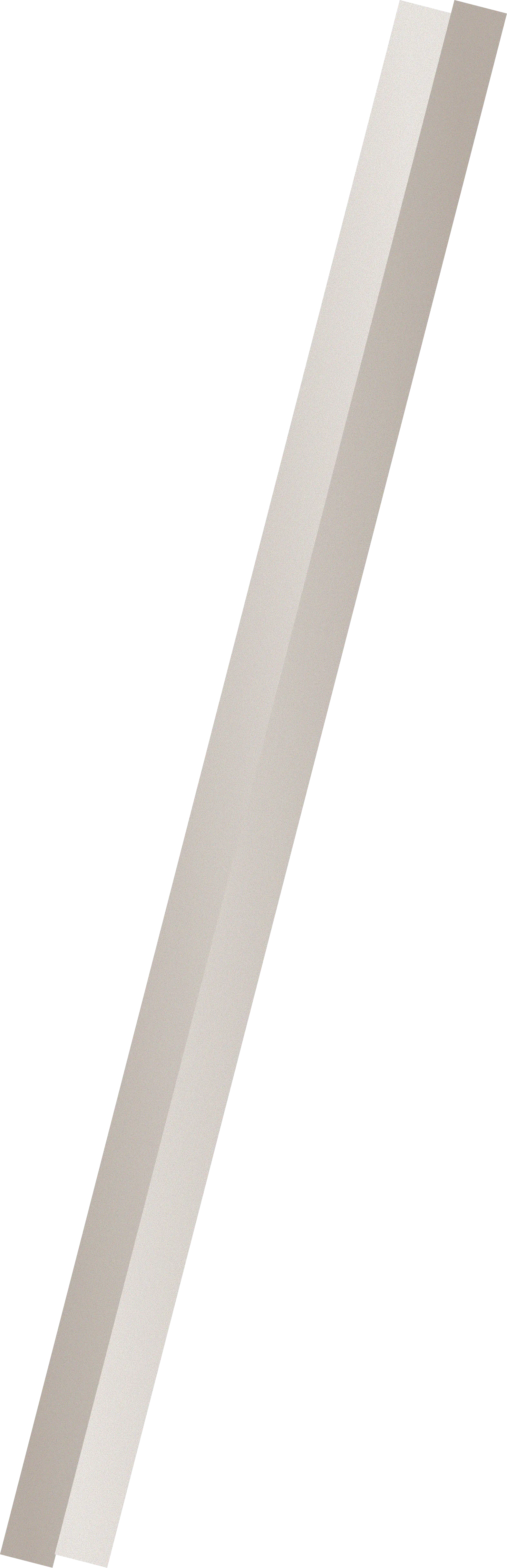 Long, narrow vertical beige and off-white shaded abstract graphic on black background.