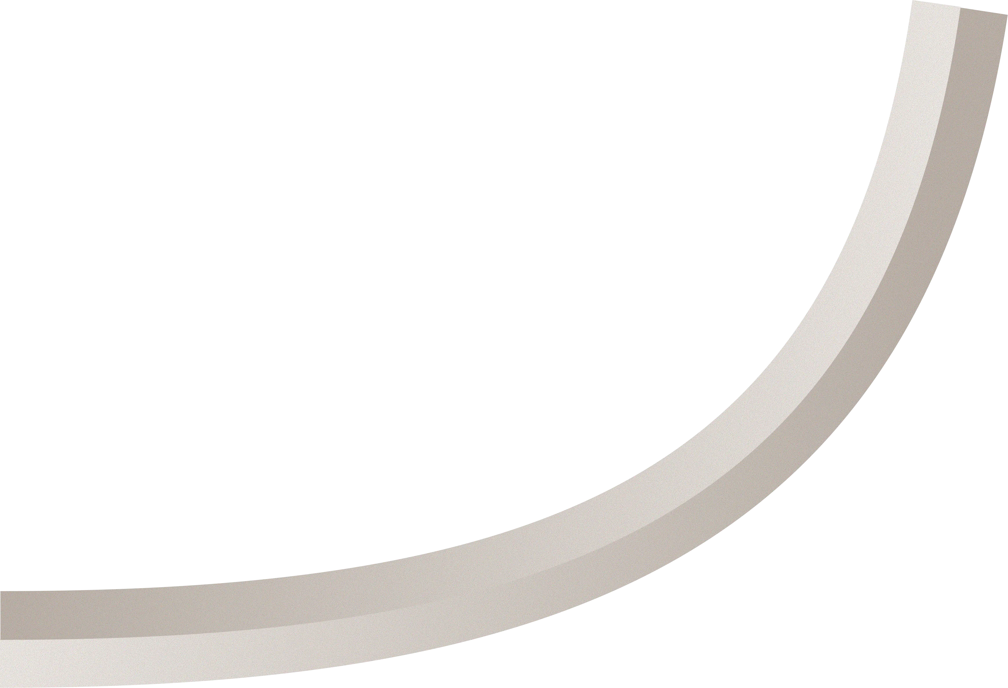 Curved beige decorative swash on a black background in the image corner.