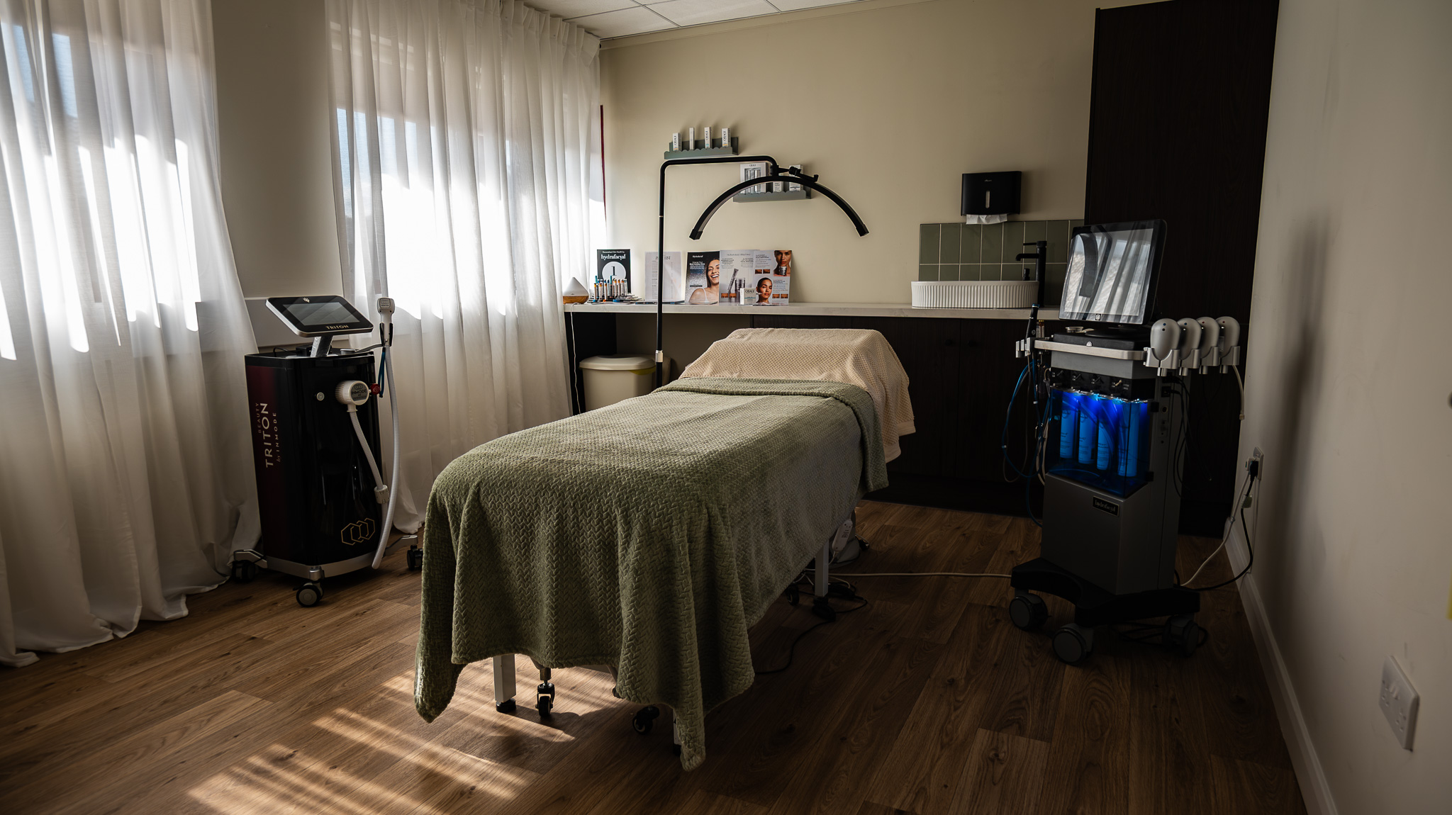 Clinical equipment in a treatment room at KRevive, Corby