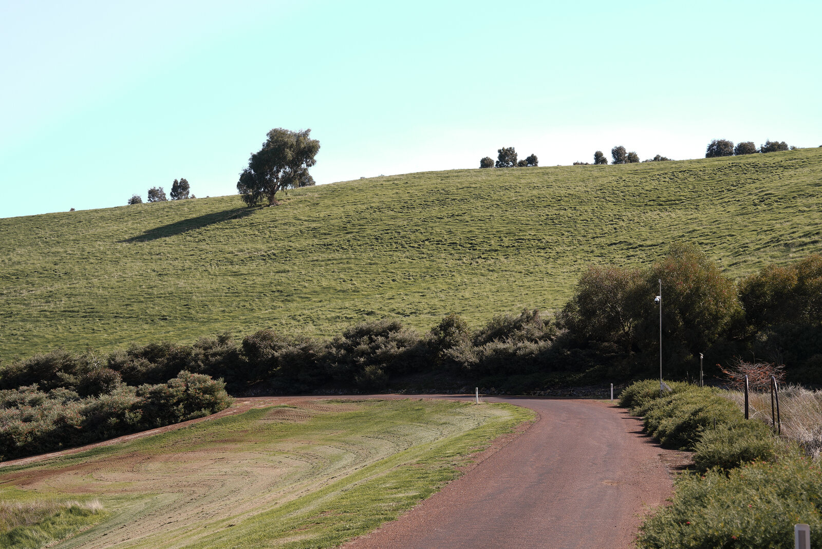 The farm track over the hill