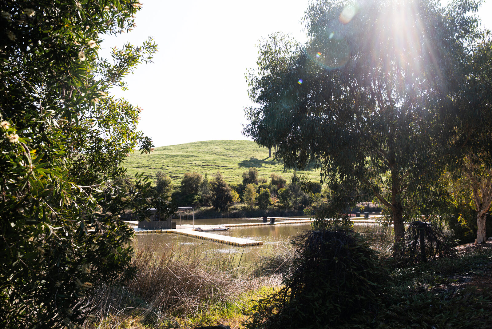 The marron dams and the hills beyond