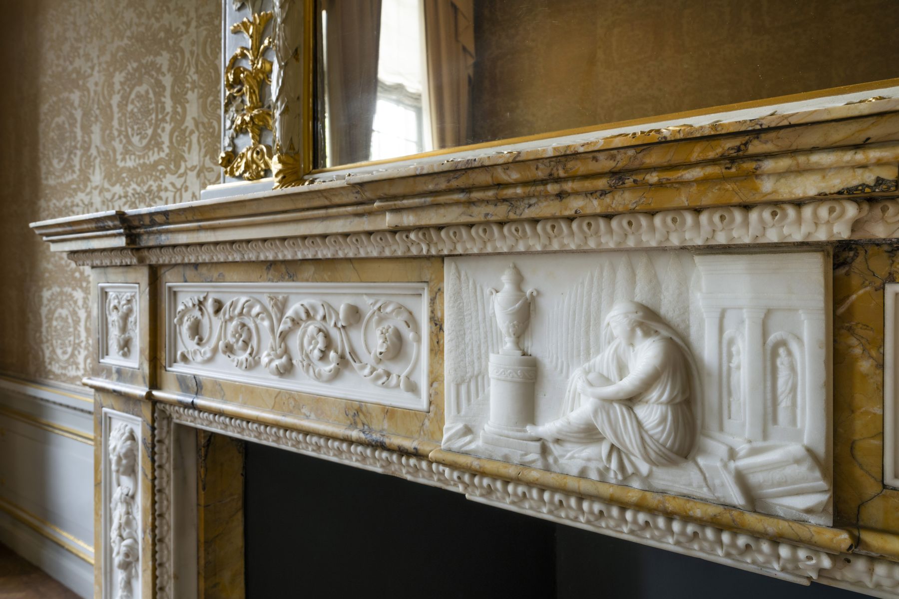 Carved marble chimneypiece