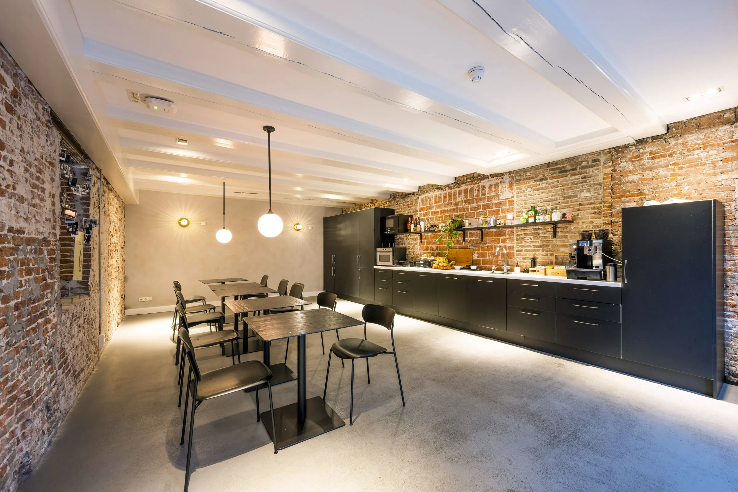 Canteen and pantry against the original brick wall
