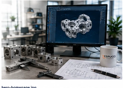 Product engineer reviewing a 3D CAD model of a machined part