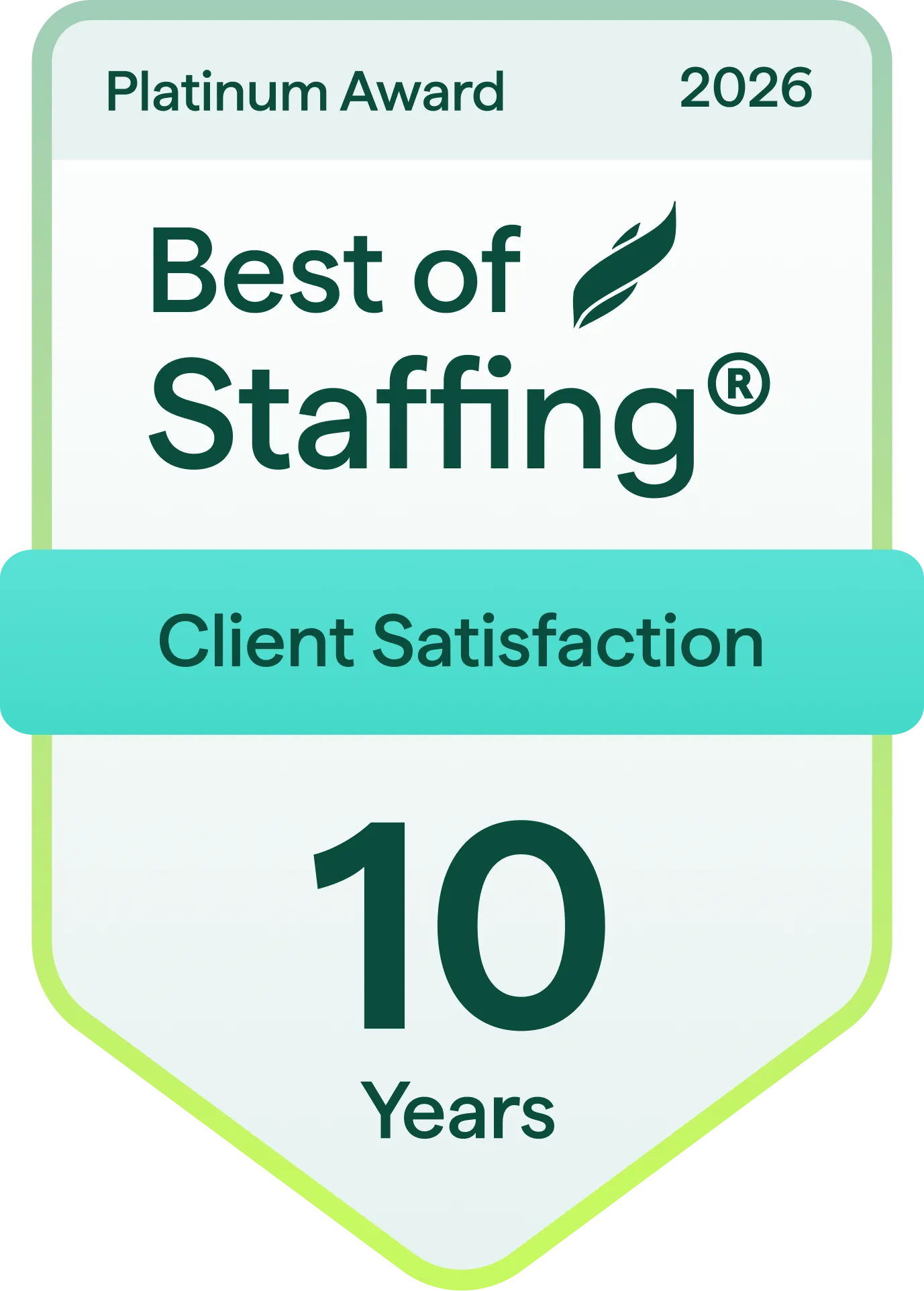 ClearlyRated Best of Staffing Platinum 2026