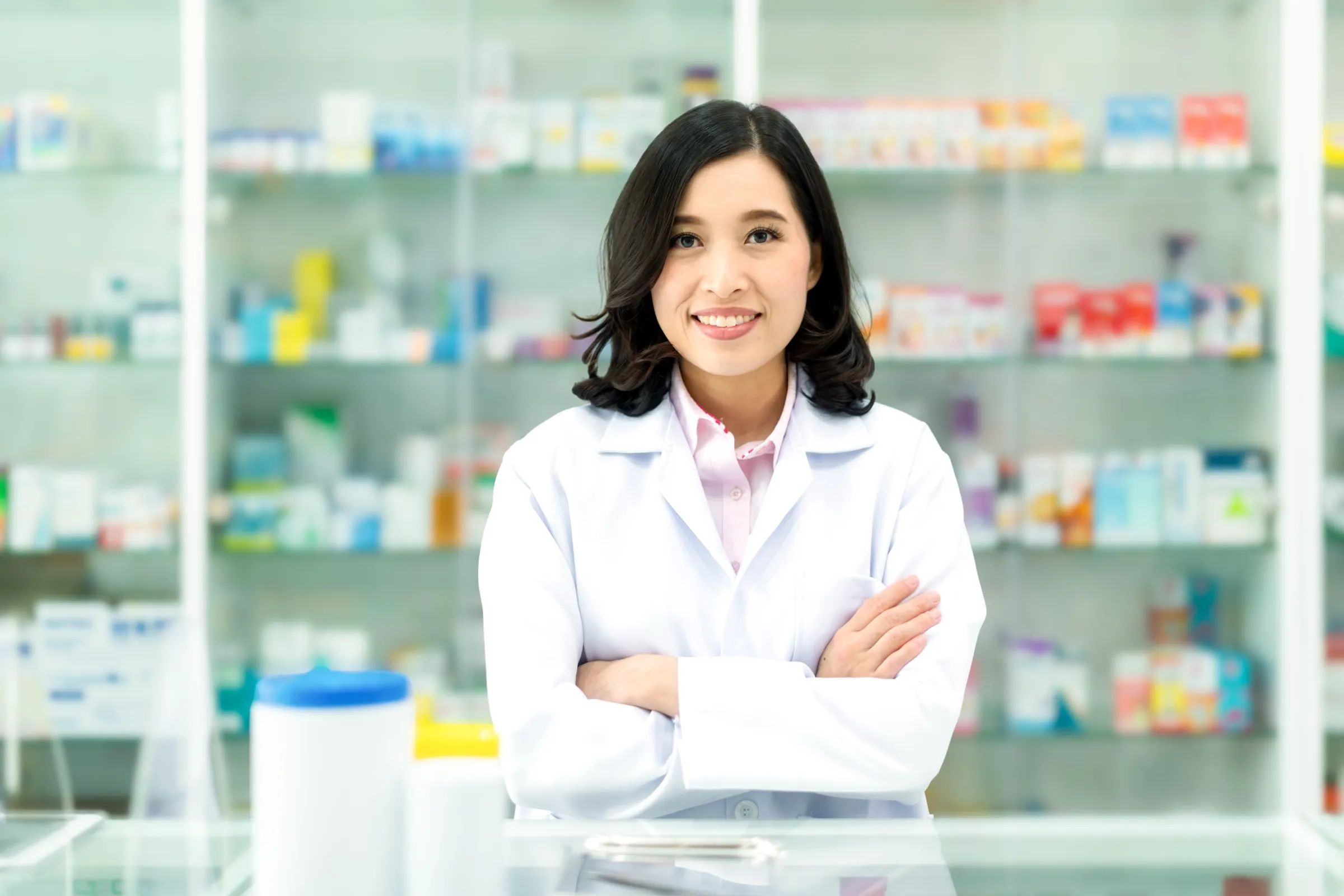 Pharmacist standing in a pharmacy