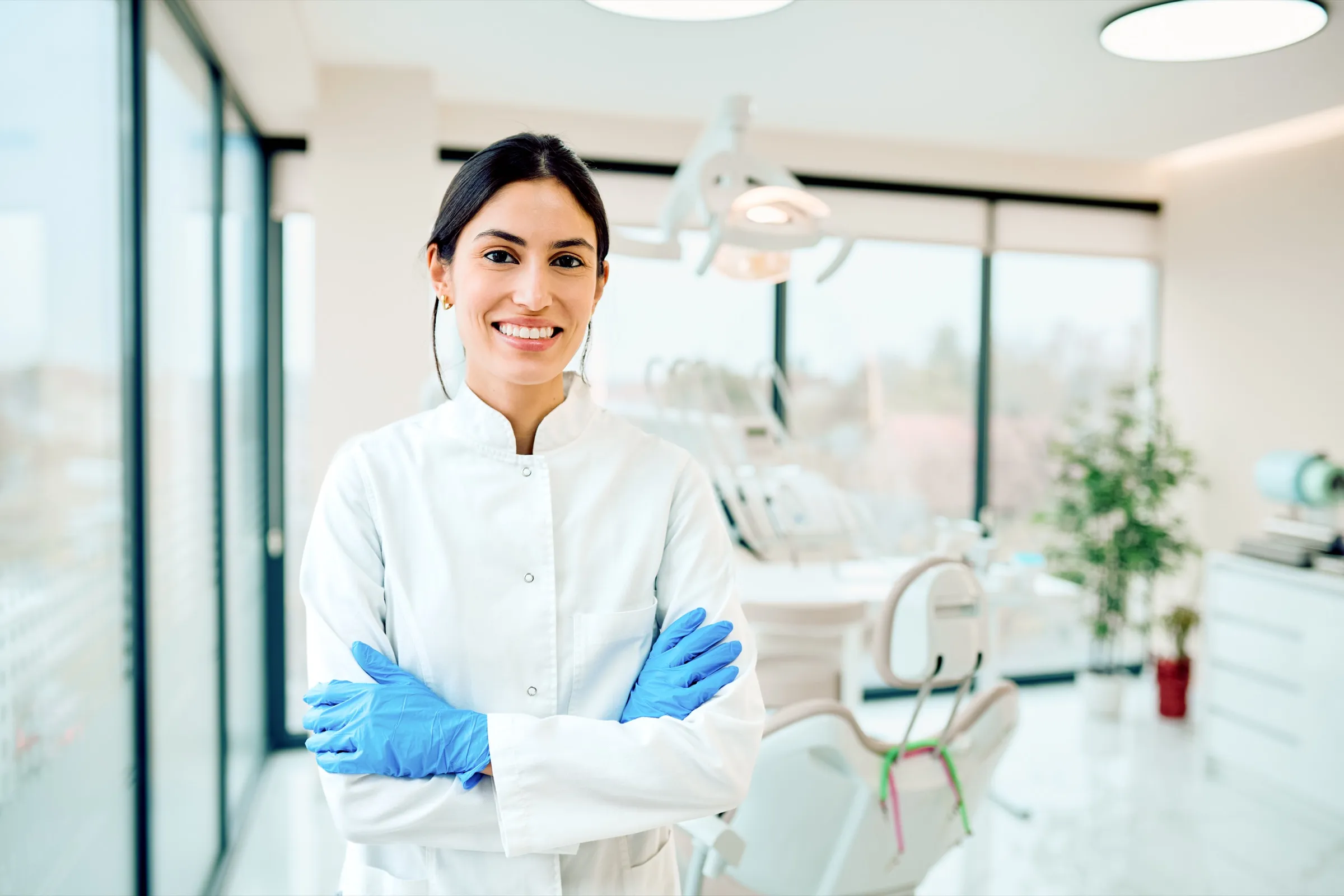 Dentist in a dental treatment room