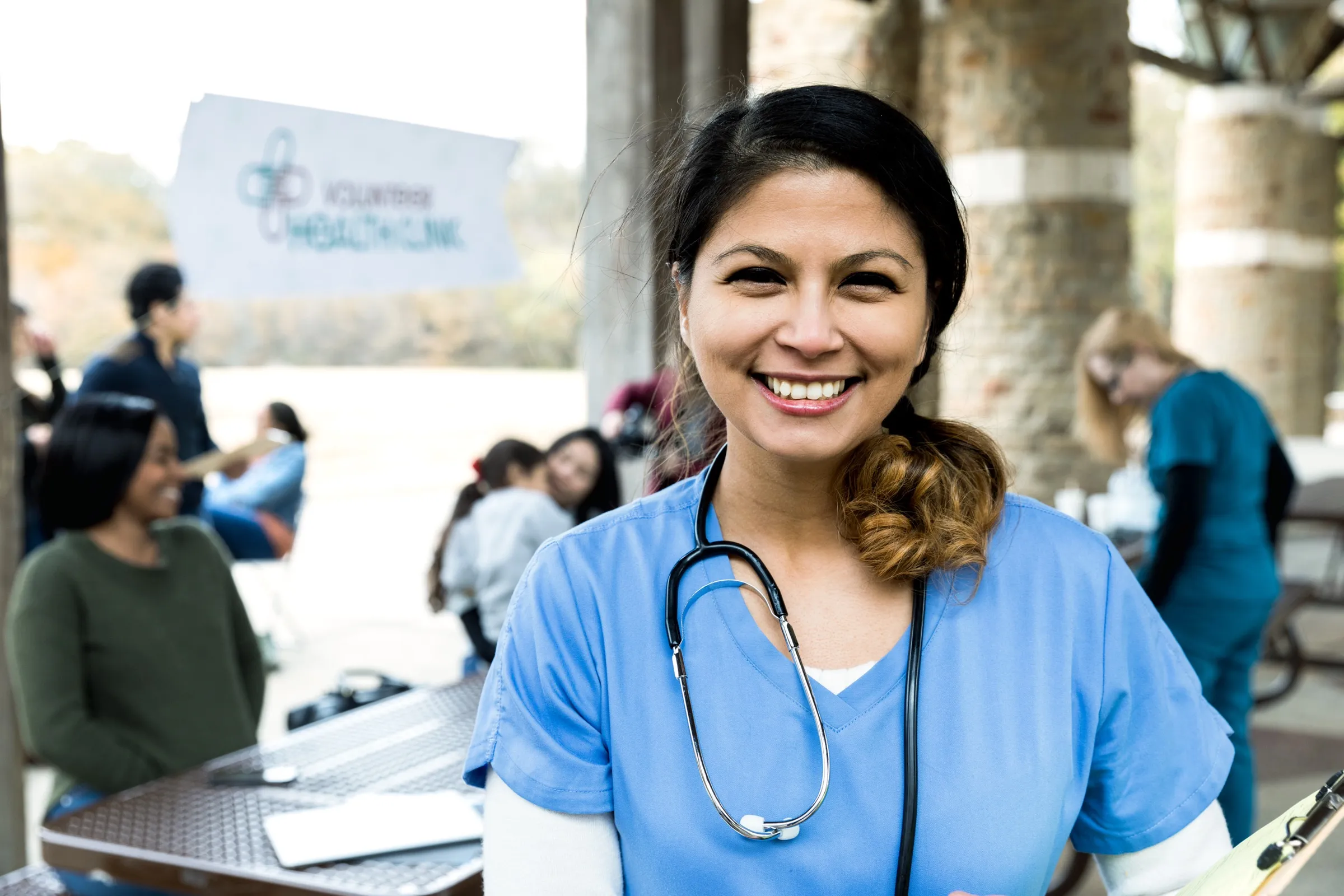 Nurse at a community health event
