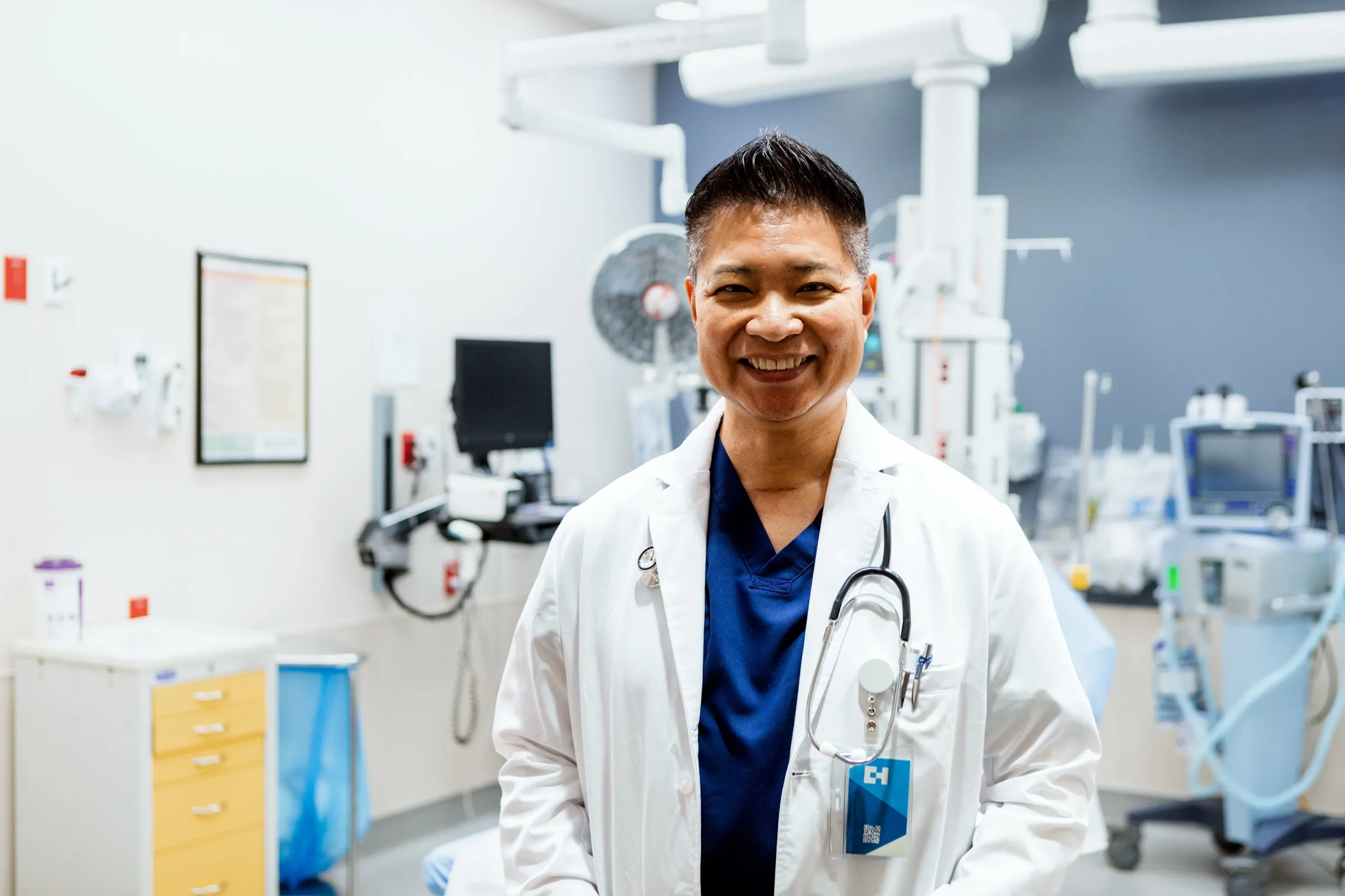 Physician in an intensive care unit
