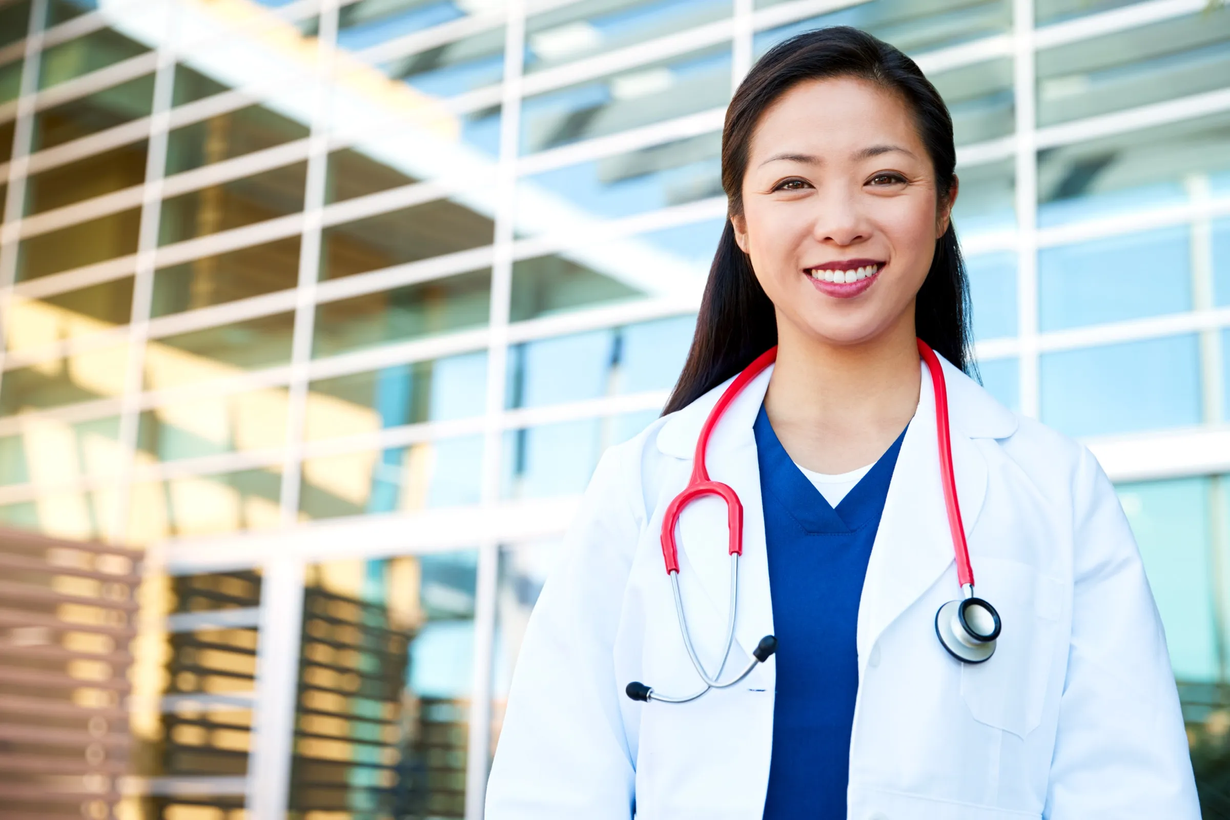 Physician standing in a medical records room