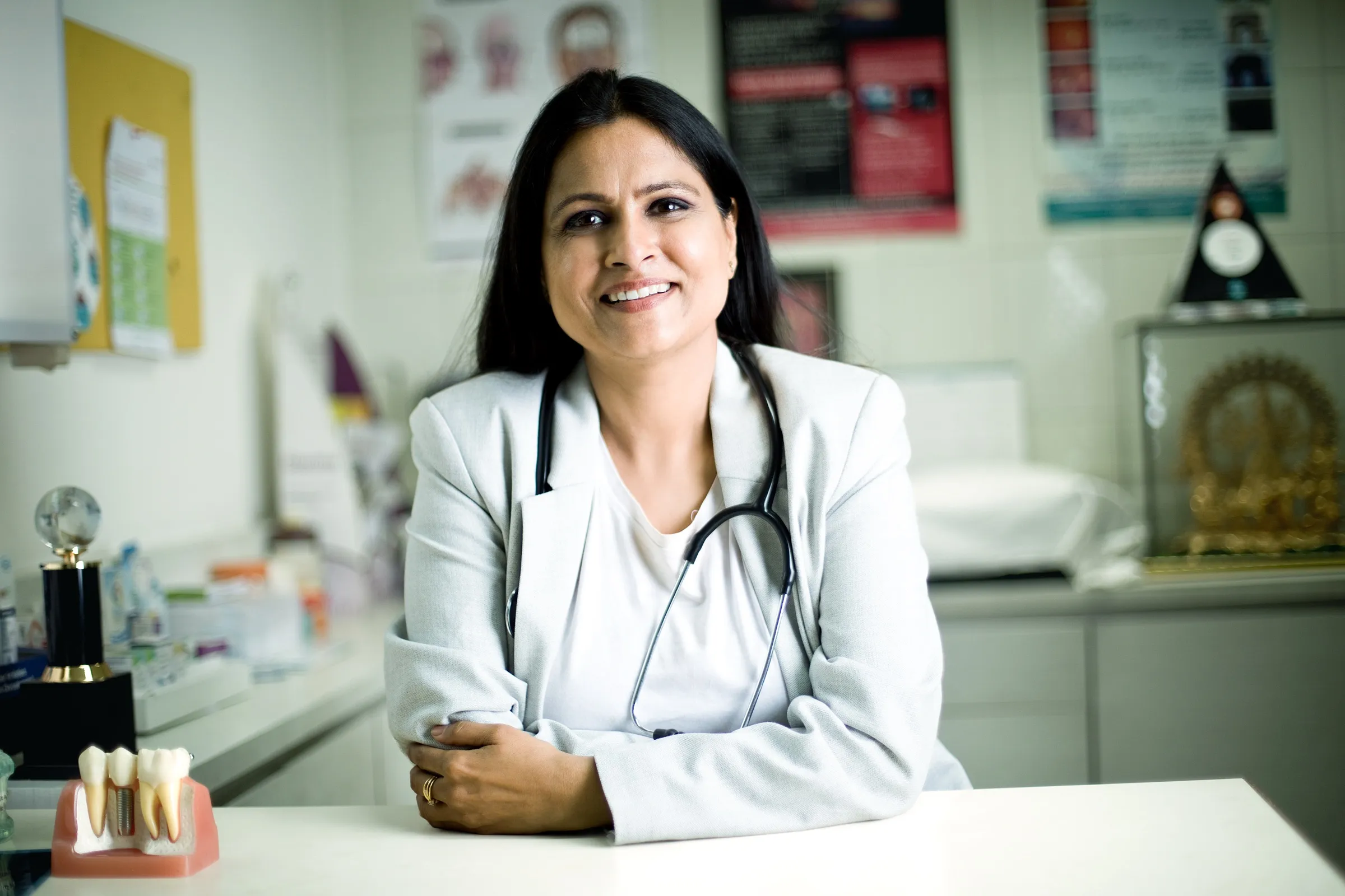 Physician in a private practice office