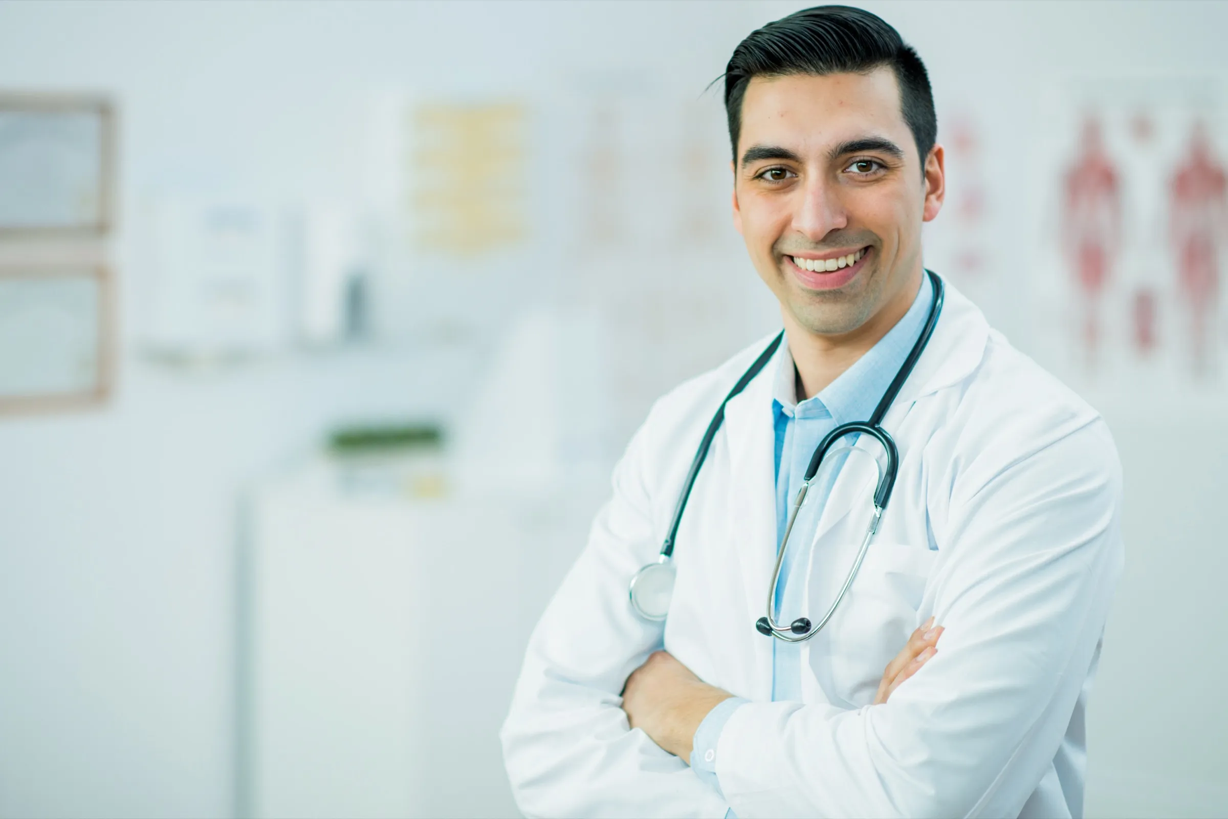 Physician in an exam room