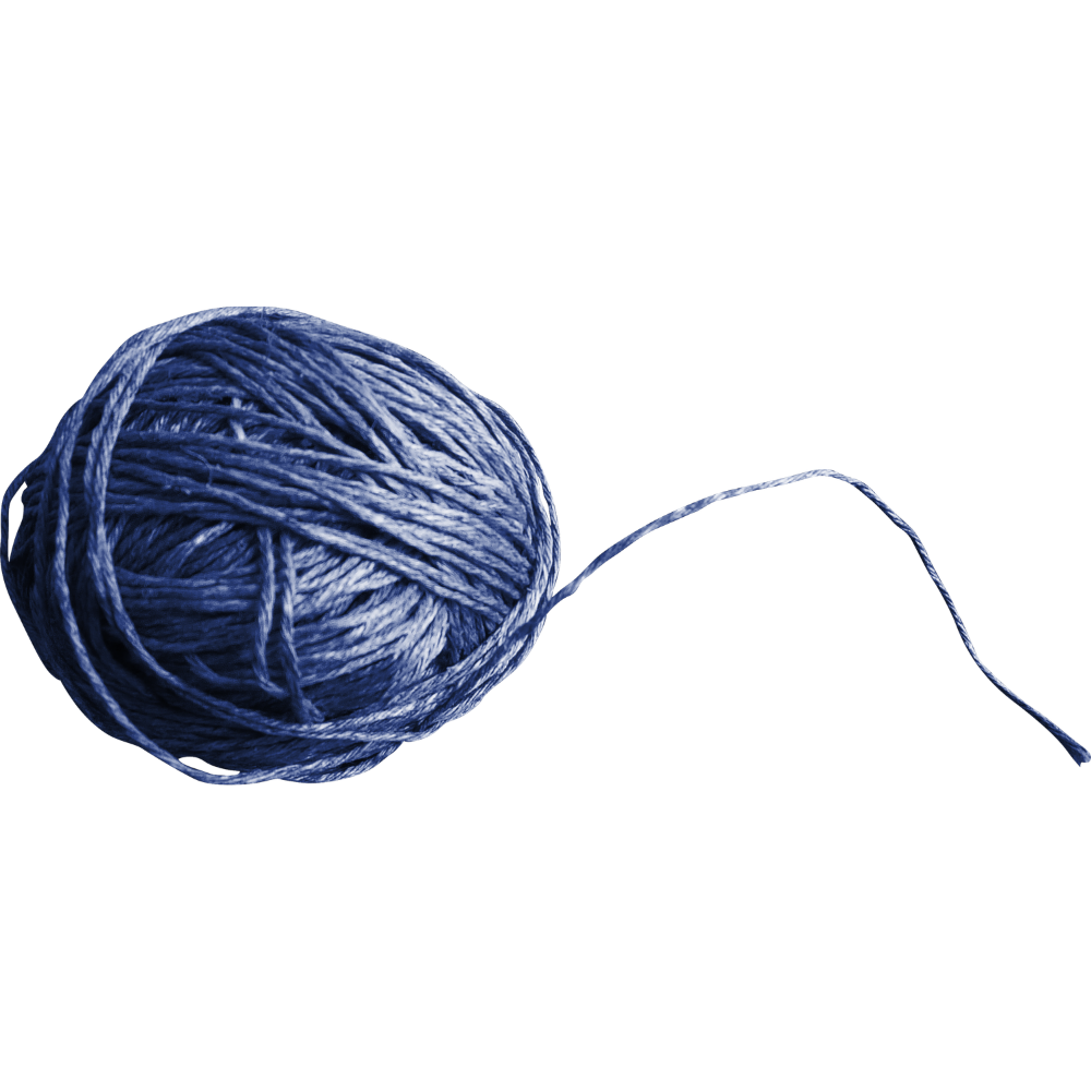 A ball of blue yarn