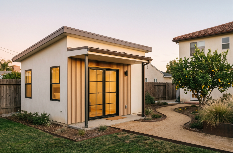 Accessory dwelling unit in a backyard