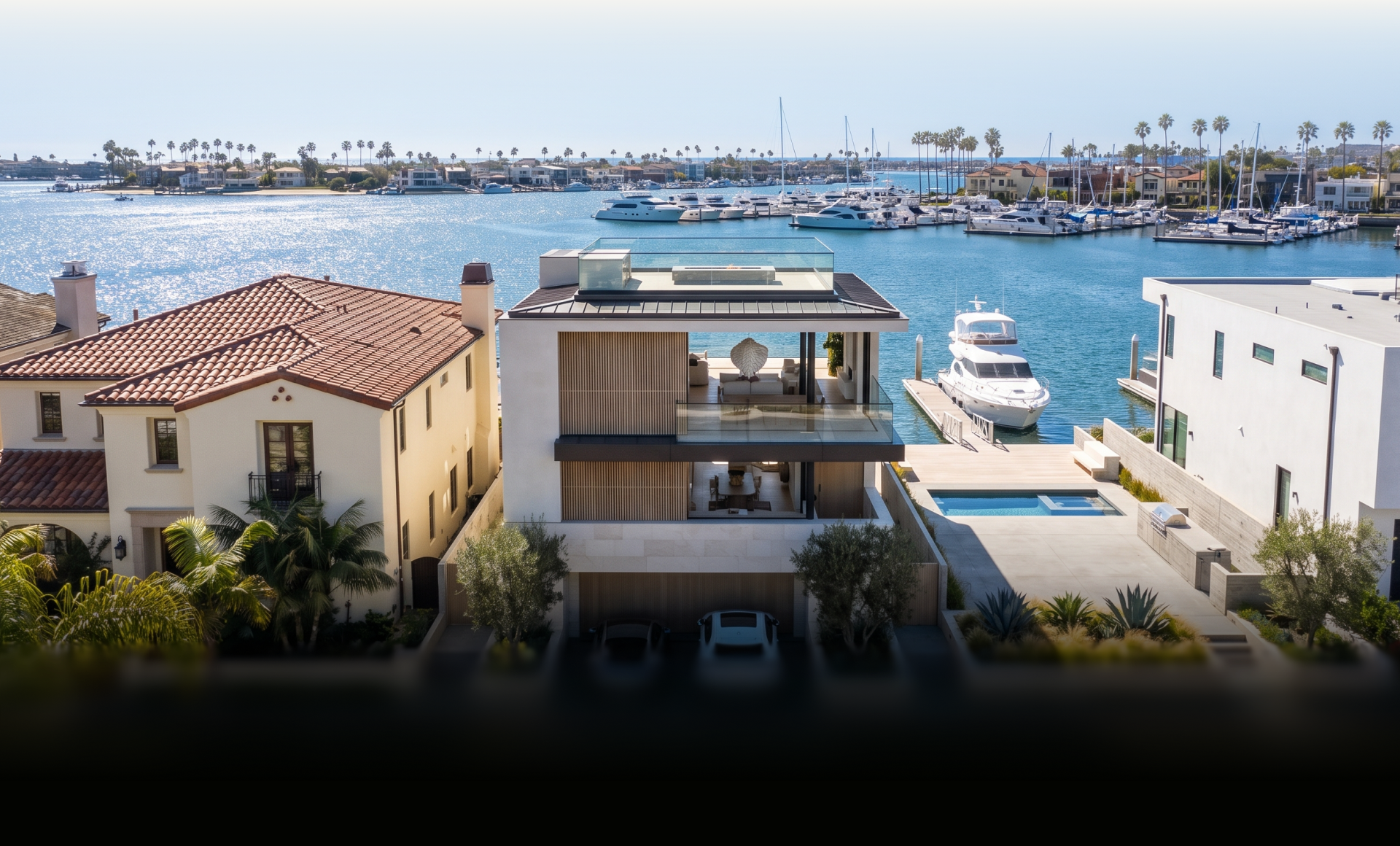 Aerial view of the Newport Beach coastline