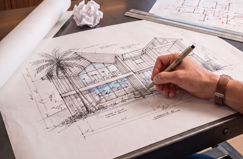 Reviewing architectural drawings