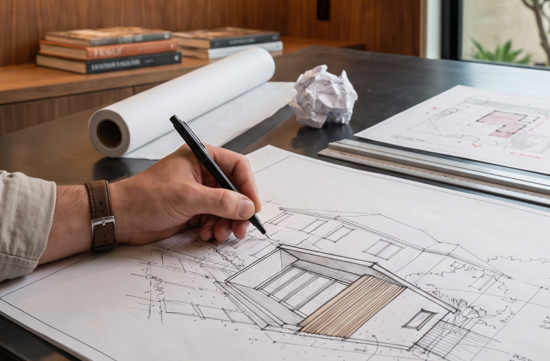 Reviewing architectural drawings