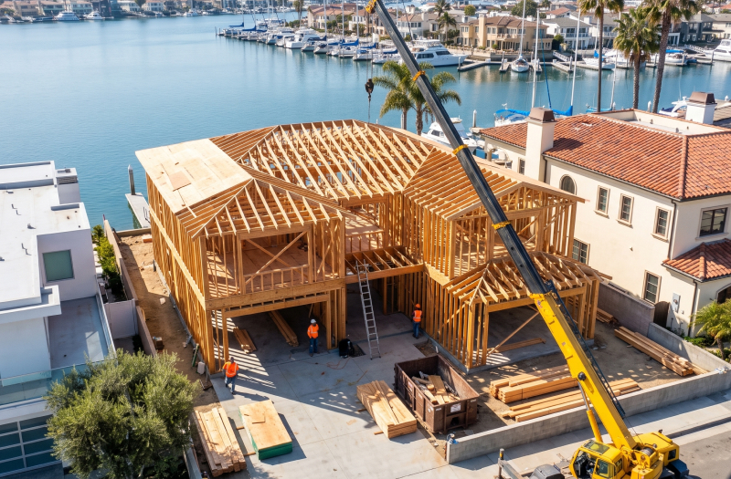 Framing crew building on site