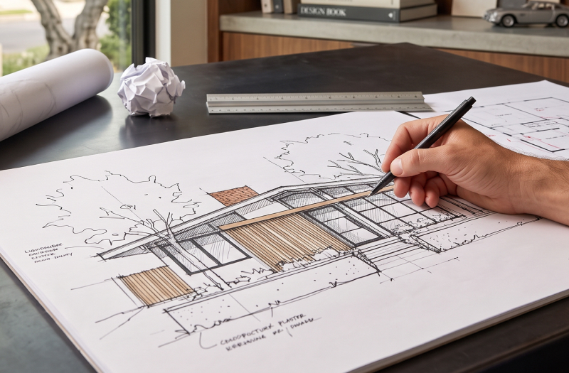 Reviewing architectural drawings