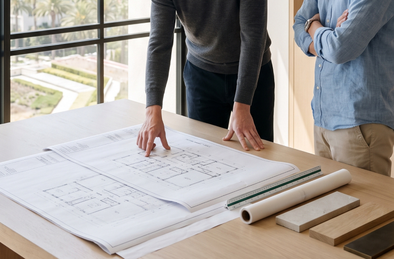 Reviewing architectural drawings