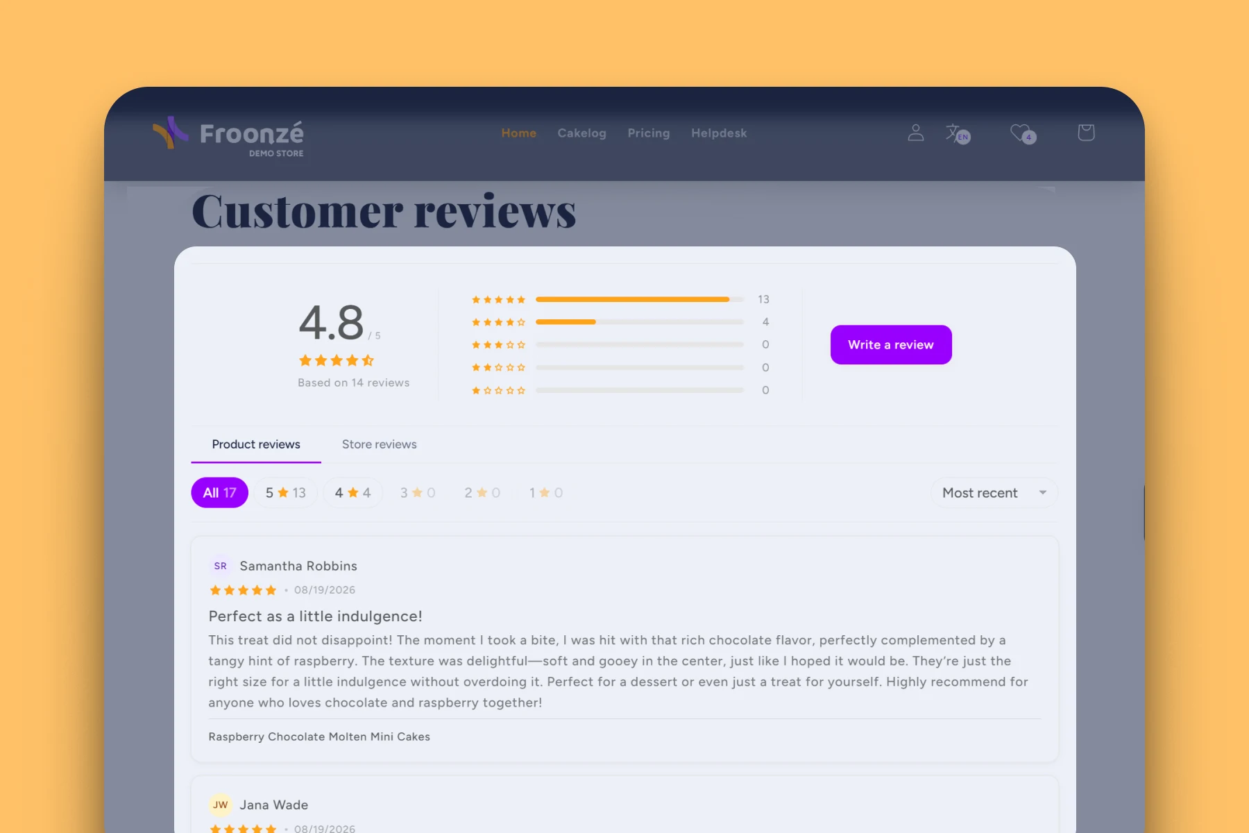 Froonze reviews happy customers widget