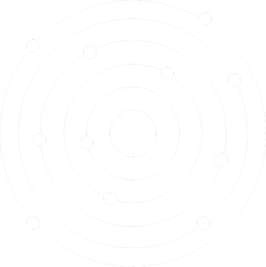 Schéma montrant un atome avec un noyau central et plusieurs électrons en orbite circulaire.