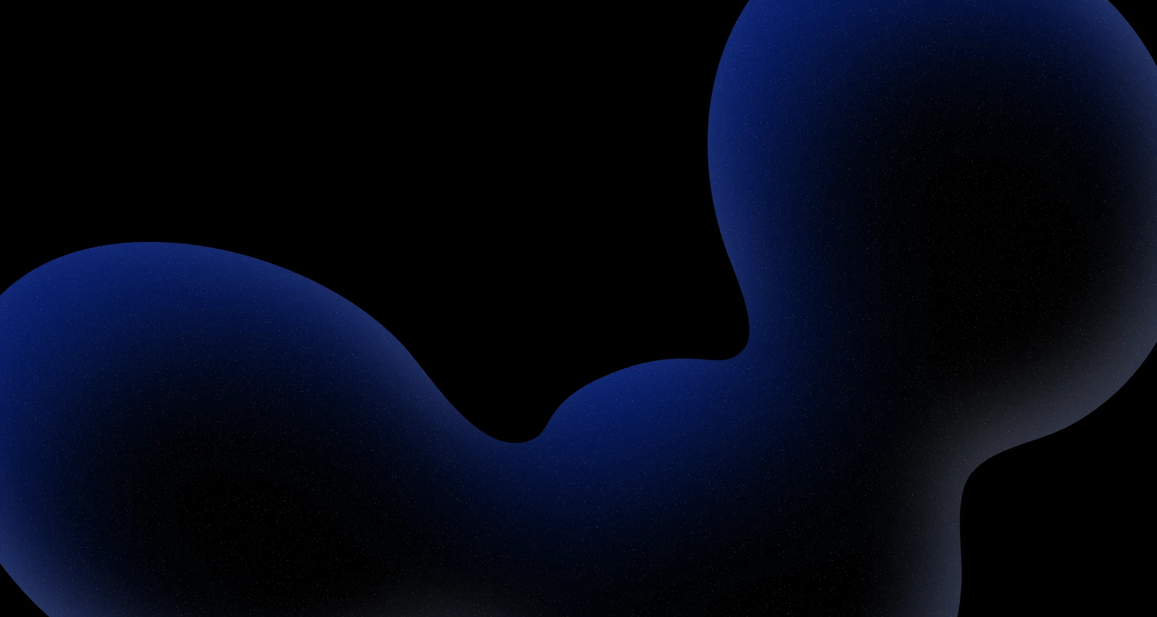 Fond abstrait noir avec des formes organiques lumineuses bleues dégradées.