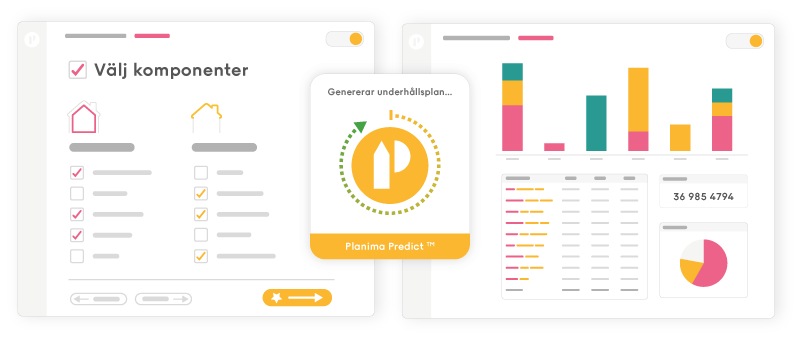 Funktionen generera underhållsplan i Planima