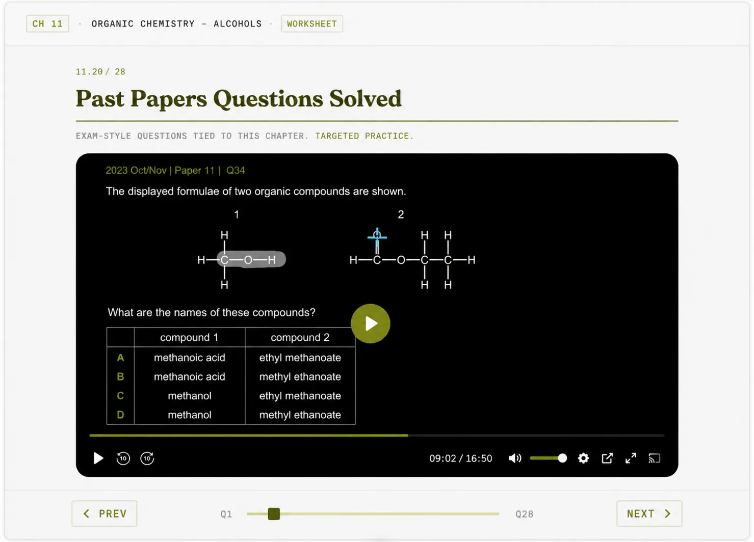 Worksheet with model answers inside Alt Academy