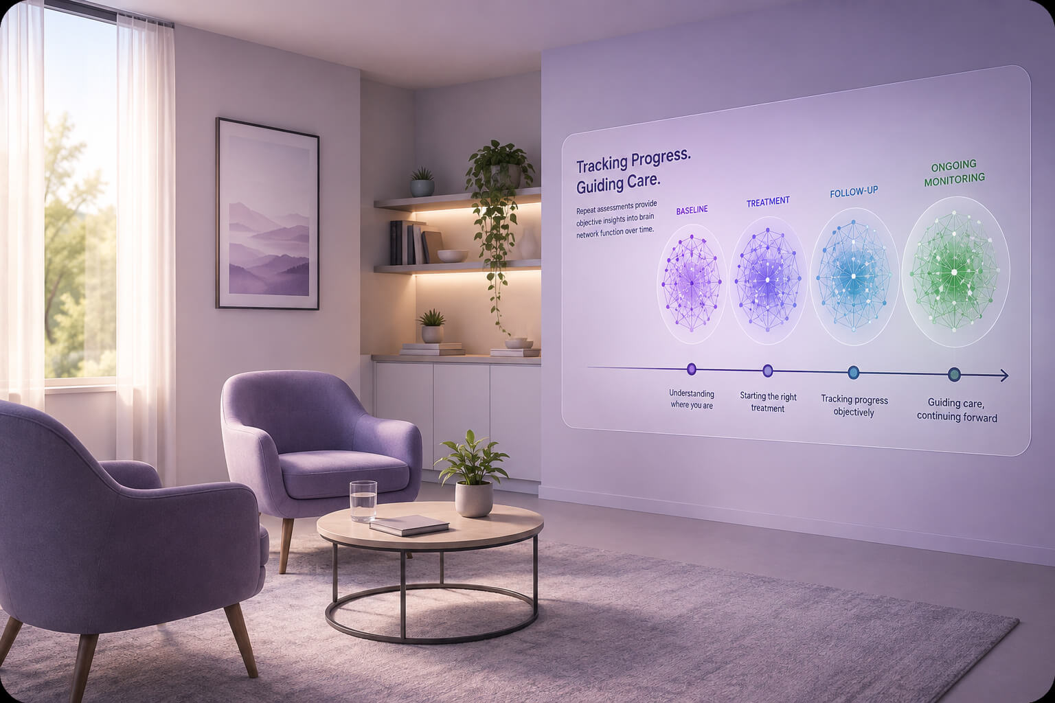 Quiet consultation room with an armchair