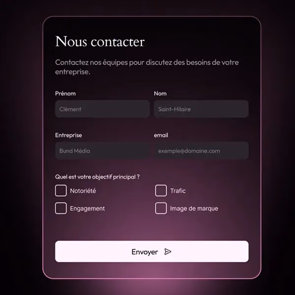 Capture d'écran du site web réalisé pour Bund Médias