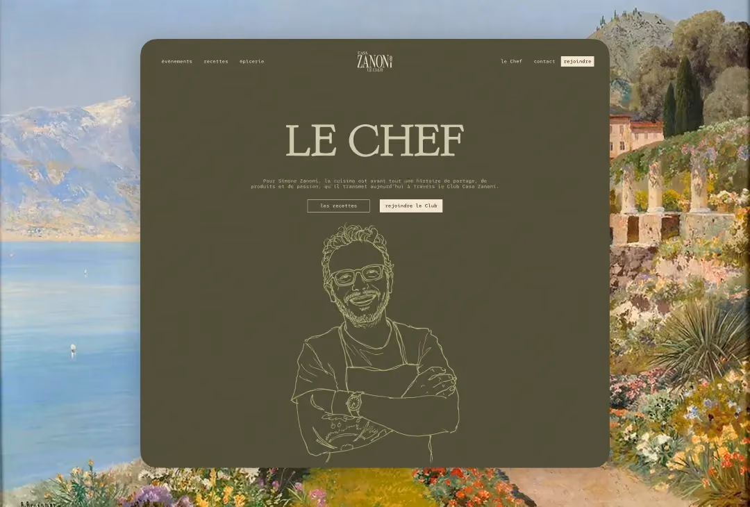Capture du site web réalisé pour Zanoni