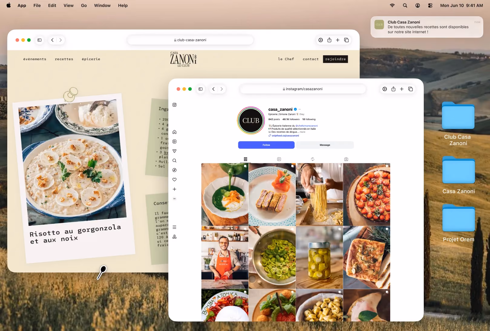 Capture du site web réalisé pour Zanoni
